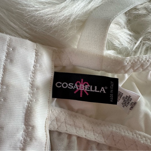 Cosabella Never Say Never Plungie Longline Bralette - White/Black Lace M - Picture 9 of 12